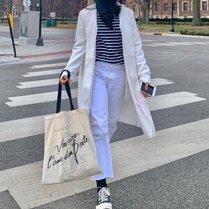 Zara white velvet coat